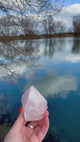 Rosenquarz Spitze mit Aura "Pure Love"
